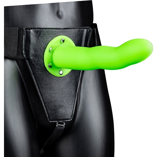 CURVED HOLLOW OUCH-STRAP-ON - 8/20 CM - GLOW IN THE DARK
