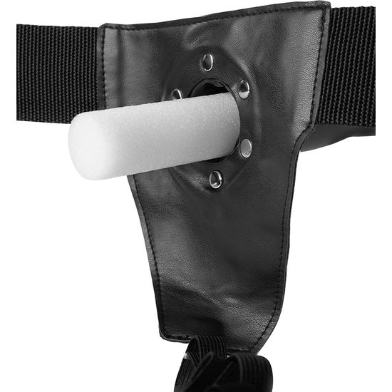 OUCH-HOLLOW STRAP WITH TESTICLES - 8/21 CM-BLACK