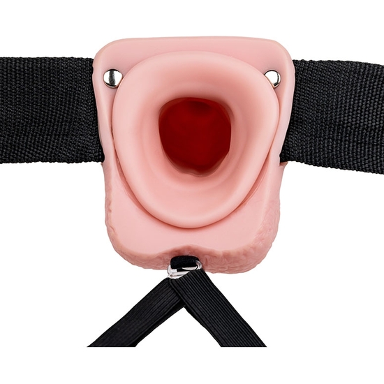 REALROCK-STRAP-ON VIBRATORY HOLLOW WITH TESTICLES - 7/18 CM-SKIN