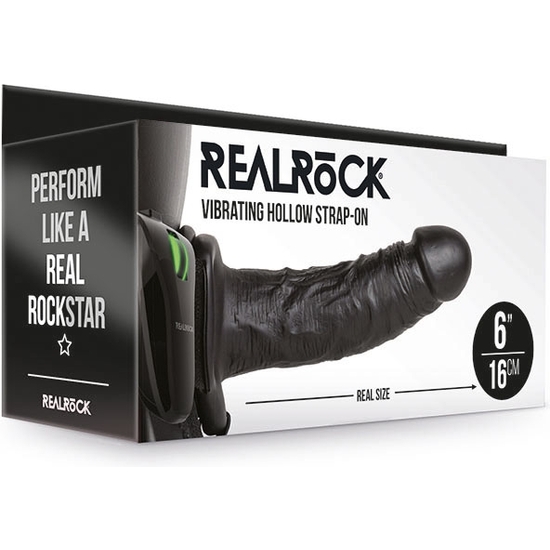 REALROCK-STRAP-ON VIBRATORY HOLLOW WITHOUT BALLS - 6/ 15.5 CM