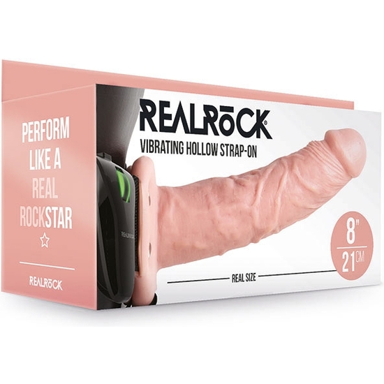 REALROCK-STRAP-ON VIBRATORY HOLLOW WITHOUT BALLS - 8/ 20.5 CM