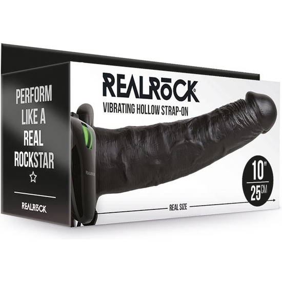REALROCK-STRAP-ON VIBRATORY HOLLOW WITHOUT BALLS - 10/ 24.5 CM