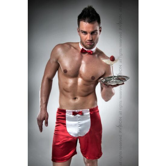 Sexy Male Red Waiter Costume