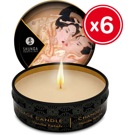 Shunga Vanilla Massage Candle 6 X 30 Ml