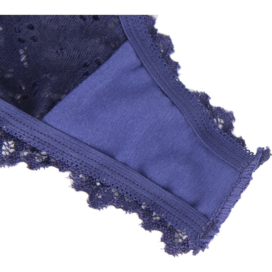 SEXY DARK BLUE FLORAL LACE PANTIES