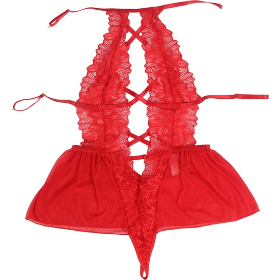 ONE PIECE BODYSUIT WITH RED LACE