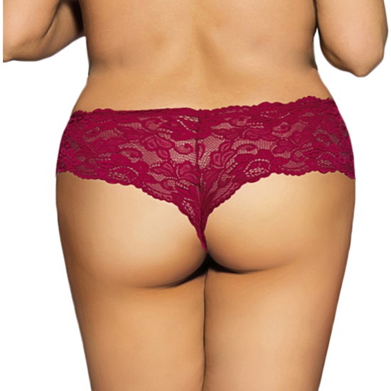 L-XL SEXY RED FLORAL LACE PANTIES