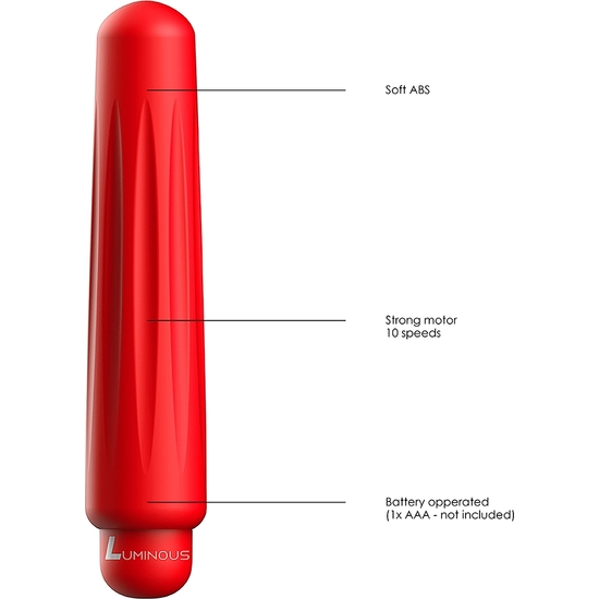 DELIA - VIBRATING BULLET - ABS BULLET WITH SILICONE SLEEVE - 10-SPEED - RED
