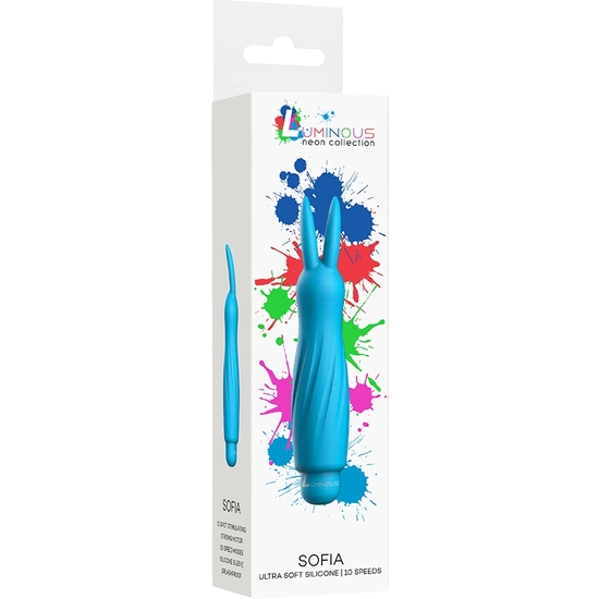 SOFIA - BULLET VIBRATOR - ABS BULLET WITH SILICONE SLEEVE - 10-SPEED - TURQUOISE