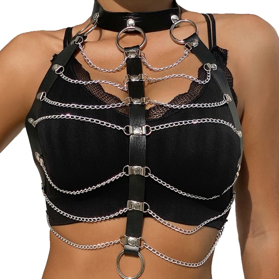 Black Bondage Chain Harness