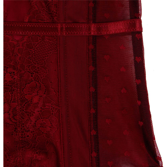 LUXURIOUS RED SATIN LACE CORSET