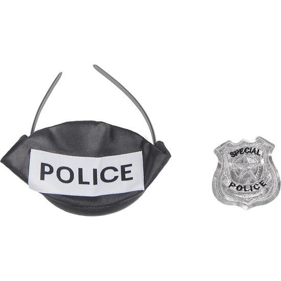 HOLLOWED POLICE COSTUME WITH FRONT ZIPPER WITH HEADDRESS