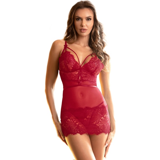 Tight Lace Babyshirt With Adjustable Straps In Wine Red