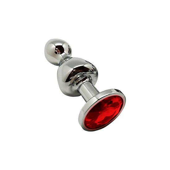 WOOOMY LOLLYPOP PLUG METAL DOUBLE BALL SIZE S - RED COLOR