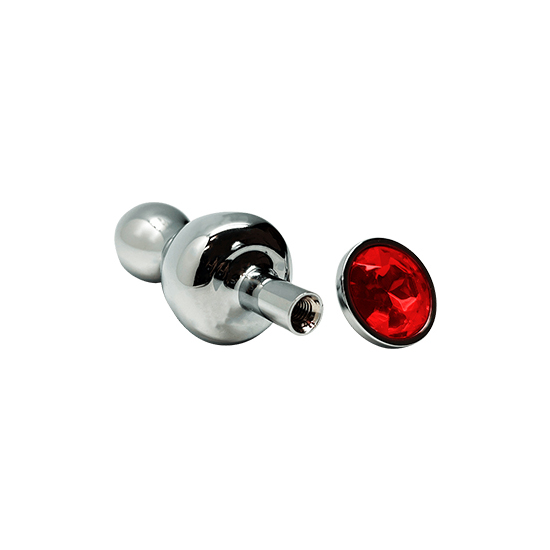 WOOOMY LOLLYPOP PLUG METAL DOUBLE BALL SIZE S - RED COLOR