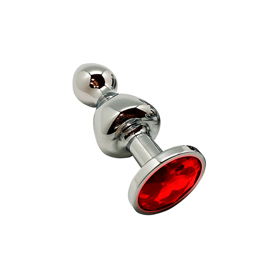 WOOOMY LOLLYPOP PLUG METAL DOUBLE BALL SIZE L - RED COLOR