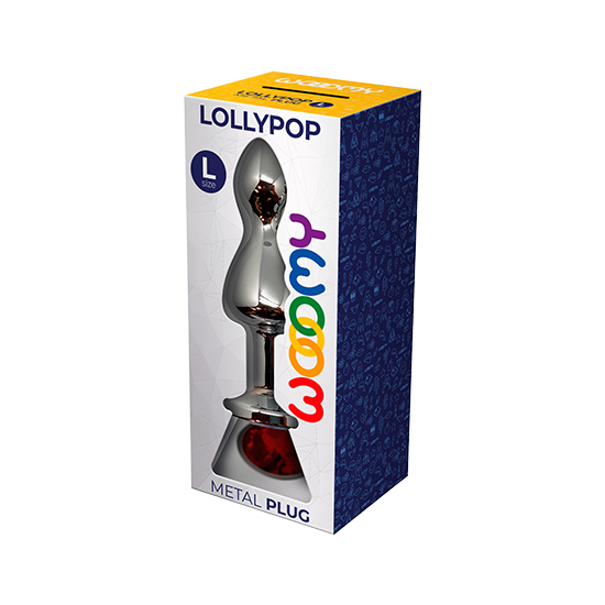 WOOOMY LOLLYPOP PLUG METAL DOUBLE BALL SIZE L - RED COLOR