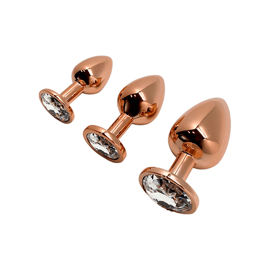 WOOOMY TRALALO ROSE GOLD METAL PLUG SIZE L - WHITE COLOR