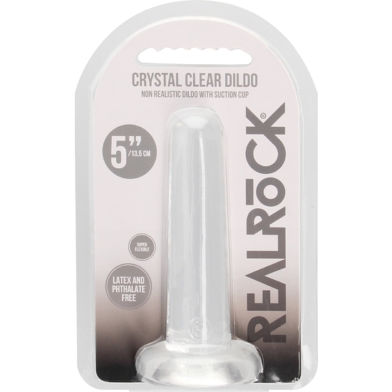 REALROCK - DILDO FOR VAGINAL AND ANAL USE - 5.3/ 13.5 CM - TRANSPARENT