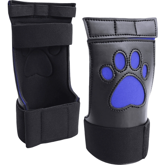 OUCH PUPPY PLAY - PUPPY PAW NEOPRENE GLOVES - BLUE
