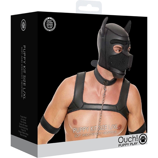 OUCH PUPPY PLAY - PUPPY KIT NEOPRENE - BLACK