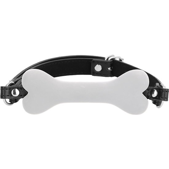 OUCH PUPPY PLAY - BONE SILICONE GAG - WHITE