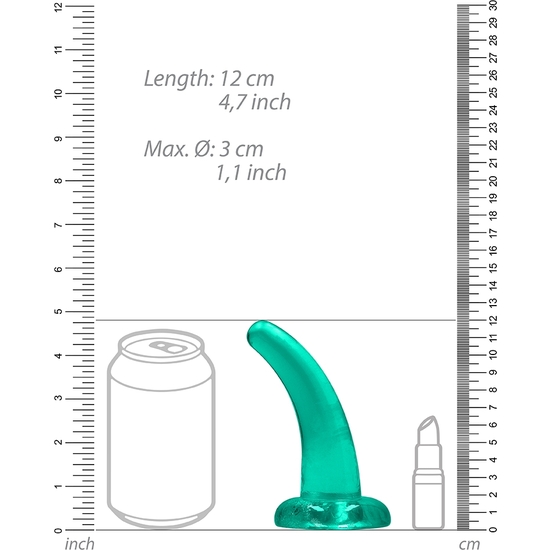 REALROCK - DILDO SUITABLE FOR ANAL AND VAGINAL USE - 4.5/ 11.5 CM - TURQUOISE