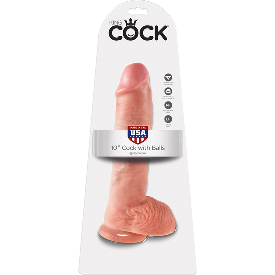 KING COCK PENIS REALISTIC WITH TESTICLES 25.5 CM