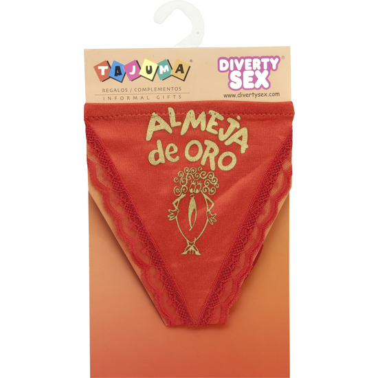 GOLD CLAM GIRL RED THONG