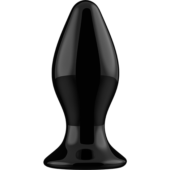 STRETCHY - GLASS VIBRATOR - WITH SUCTION CUP AND REMOTE - RECHARGEABLE - 10 SPEEDS - BLACK