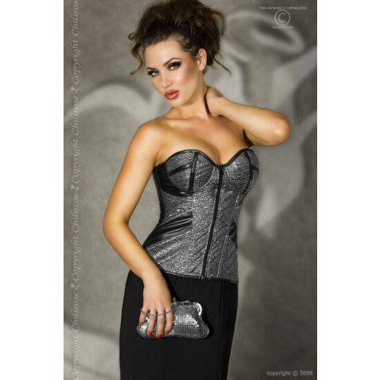 ELEGANT SEXY PARTY CORSET WITH GOLD ZIPPER