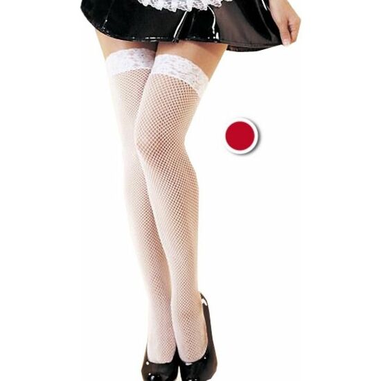 PRETTY SMALL NET STOCKINGS WITH WHITE SELF-ADHESIVE LACE