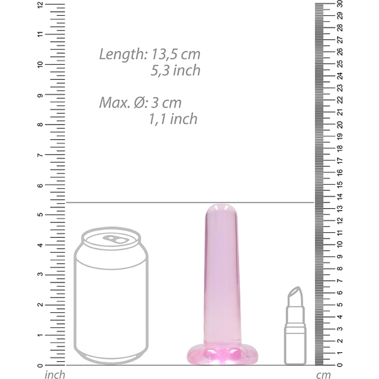 REALROCK - NON REALISTIC DILDO WITH SUCTION CUP - 5.3/ 13.5 CM - PINK