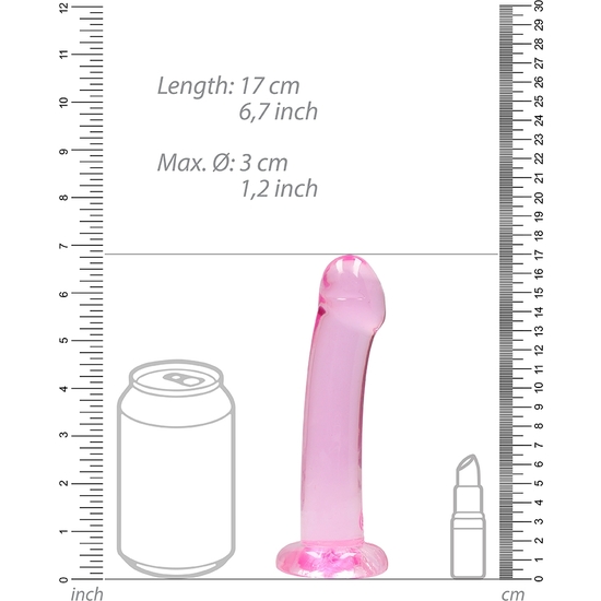 REALROCK - NON REALISTIC DILDO WITH SUCTION CUP - 6.7/ 17 CM - PINK