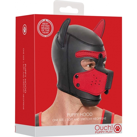 OUCH PUPPY PLAY - PUPPY HOOD NEOPRENE - RED