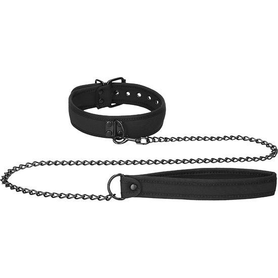 OUCH PUPPY PLAY - NEOPRENE NECKLACE WITH CHAIN - BLACK
