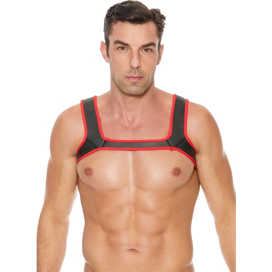 OUCH PUPPY PLAY - NEOPRENE HARNESS - RED