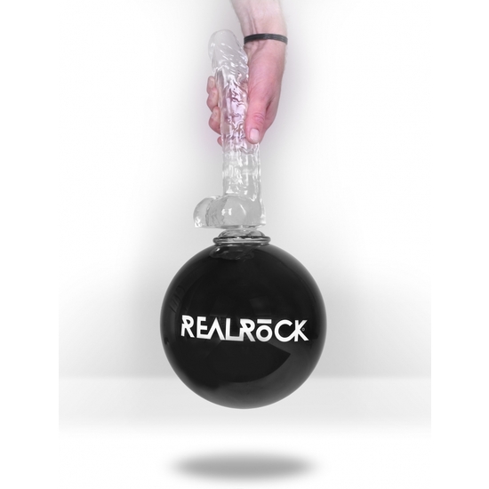 REALROCK - REALISTIC JELLY EFFECT DILDO WITH TESTICLES - 10 - BLUE