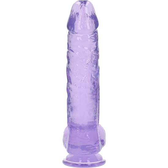 REALROCK - REALISTIC JELLY EFFECT DILDO WITH TESTICLES - 10 - PURPLE