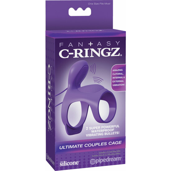 FANTASY C-RINGZ PENIS SHEATH FOR COUPLES WITH VIBRATION PURPLE