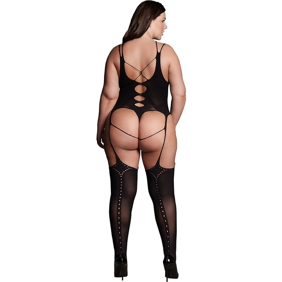 LE D SIR-SHADE-ELARA VII - BODYSTOCKING WITH OPEN CUPS - LARGE SIZE
