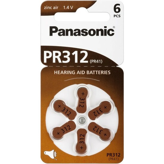 Panasonic Pr312 B6 Hearing Aids Batteries