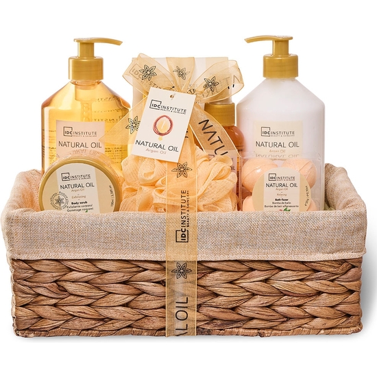 NATURAL OIL COSMETIC WICKER BASKET SET 8 PIECES