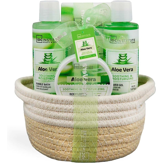 Cosmetic Basket Gift Set 4 Pieces Aloe Vera,