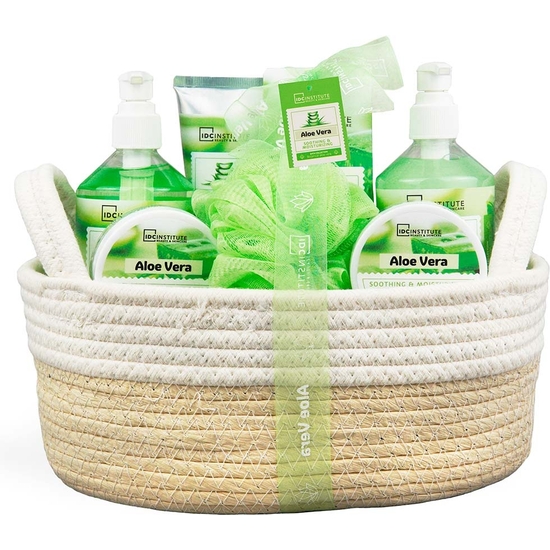 Cosmetic Basket Gift Set 7 Pieces Aloe Vera,
