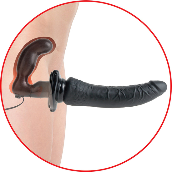 BLACK DOUBLE VIBRATOR HARNESS WITH PENIS