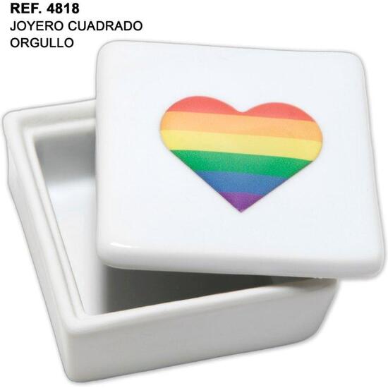 SQUARE JEWELRY BOX WITH LGBT HEART