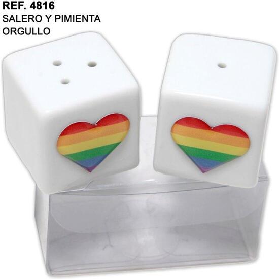 CERAMIC SALT AND PEPPER SHAKERS WITH COZARON LGBT