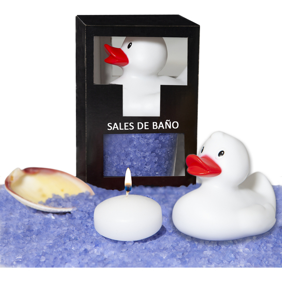 LAVENDER BATH SALT SET 150 GR. WITH BATH DUCK, AROMATIC CANDLE AND SHELL