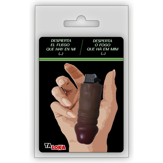 MULATO COLOR PENIS-SHAPED LIGHTER (100% RECHARGEABLE) WITH FUNNY PHRASES